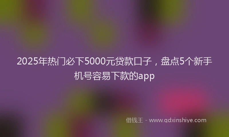 2025年热门必下5000元贷款口子，盘点5个新手机号容易下款的app