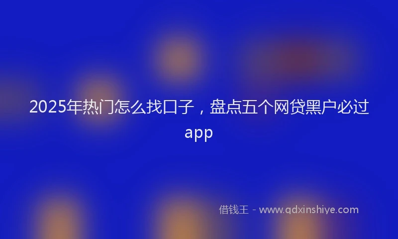 2025年热门怎么找口子，盘点五个网贷黑户必过app