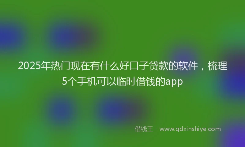 2025年热门现在有什么好口子贷款的软件，梳理5个手机可以临时借钱的app