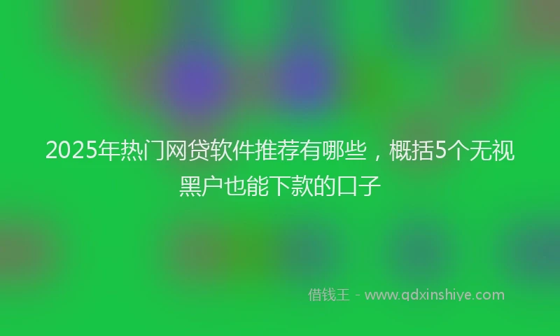 2025年热门网贷软件推荐有哪些，概括5个无视黑户也能下款的口子