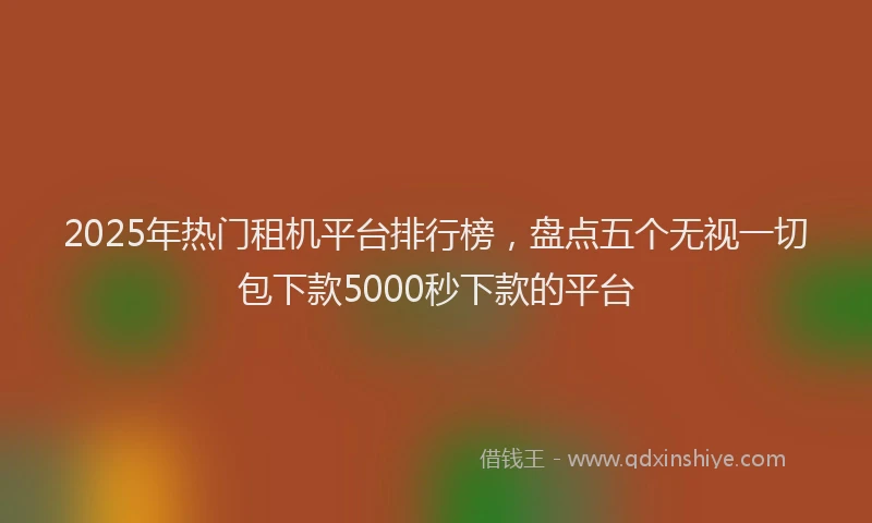 2025年热门租机平台排行榜，盘点五个无视一切包下款5000秒下款的平台