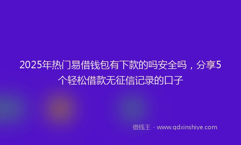 2025年热门易借钱包有下款的吗安全吗，分享5个轻松借款无征信记录的口子