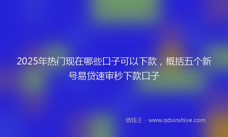 2025年热门现在哪些口子可以下款，概括五个新号易贷速审秒下款口子