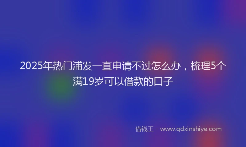 2025年热门浦发一直申请不过怎么办，梳理5个满19岁可以借款的口子