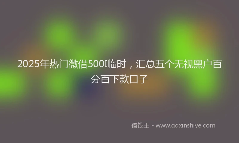 2025年热门微借500I临时，汇总五个无视黑户百分百下款口子
