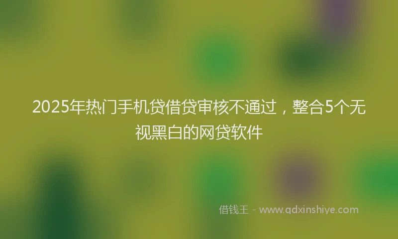 2025年热门手机贷借贷审核不通过，整合5个无视黑白的网贷软件