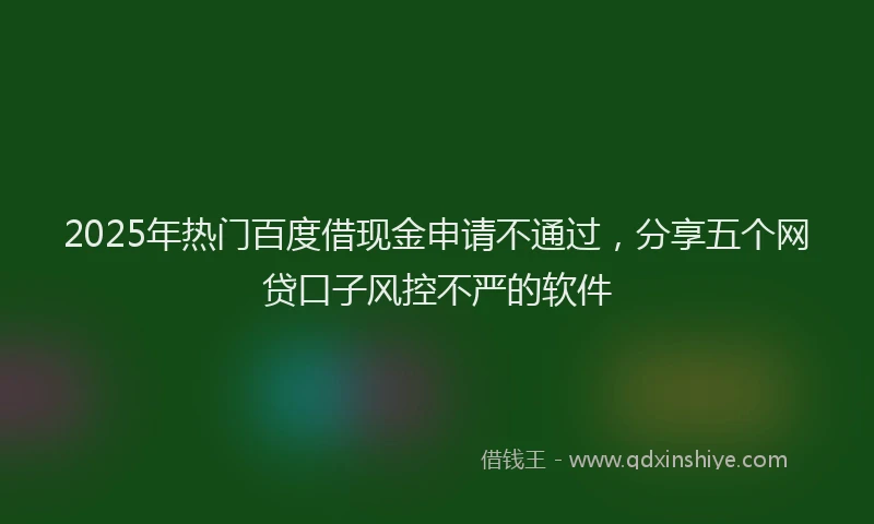 2025年热门百度借现金申请不通过，分享五个网贷口子风控不严的软件