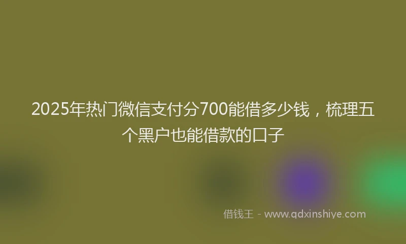 2025年热门微信支付分700能借多少钱，梳理五个黑户也能借款的口子
