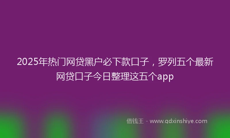 2025年热门网贷黑户必下款口子，罗列五个最新网贷口子今日整理这五个app