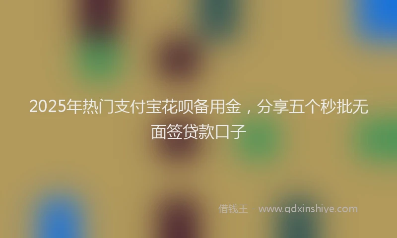 2025年热门支付宝花呗备用金，分享五个秒批无面签贷款口子