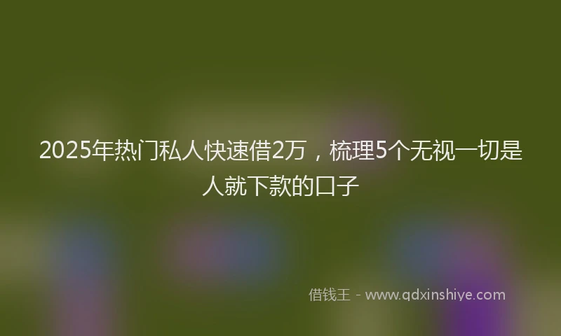 2025年热门私人快速借2万，梳理5个无视一切是人就下款的口子