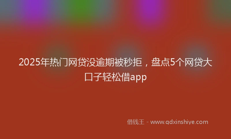 2025年热门网贷没逾期被秒拒，盘点5个网贷大口子轻松借app