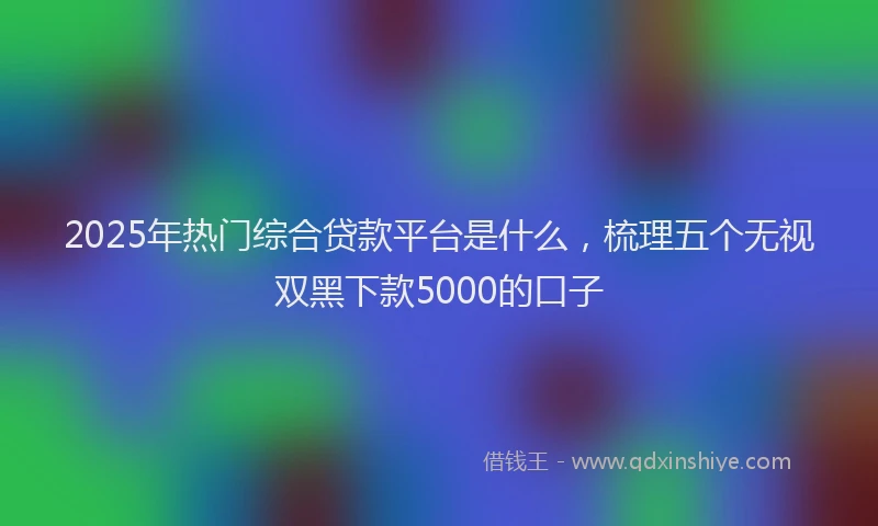 2025年热门综合贷款平台是什么，梳理五个无视双黑下款5000的口子