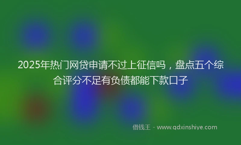 2025年热门网贷申请不过上征信吗，盘点五个综合评分不足有负债都能下款口子