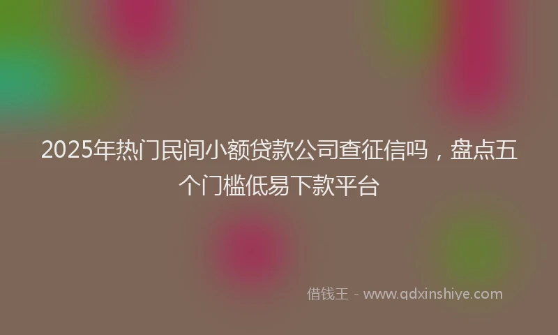 2025年热门民间小额贷款公司查征信吗，盘点五个门槛低易下款平台
