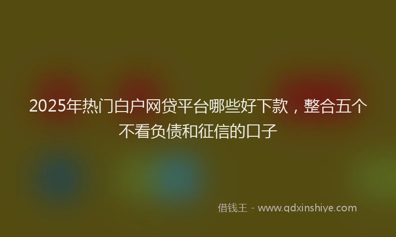 2025年热门白户网贷平台哪些好下款，整合五个不看负债和征信的口子