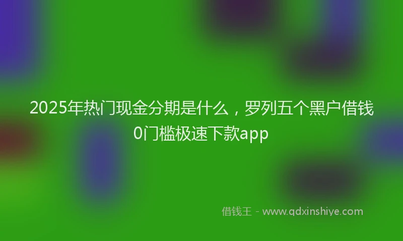 2025年热门现金分期是什么，罗列五个黑户借钱0门槛极速下款app