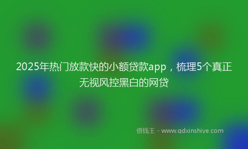 2025年热门放款快的小额贷款app，梳理5个真正无视风控黑白的网贷