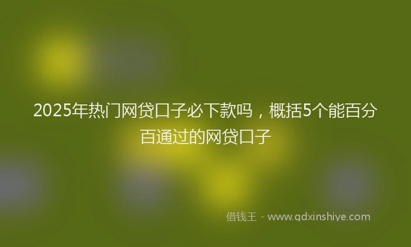 2025年热门网贷口子必下款吗，概括5个能百分百通过的网贷口子