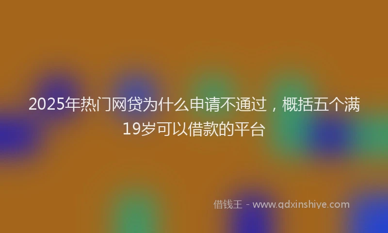 2025年热门网贷为什么申请不通过，概括五个满19岁可以借款的平台