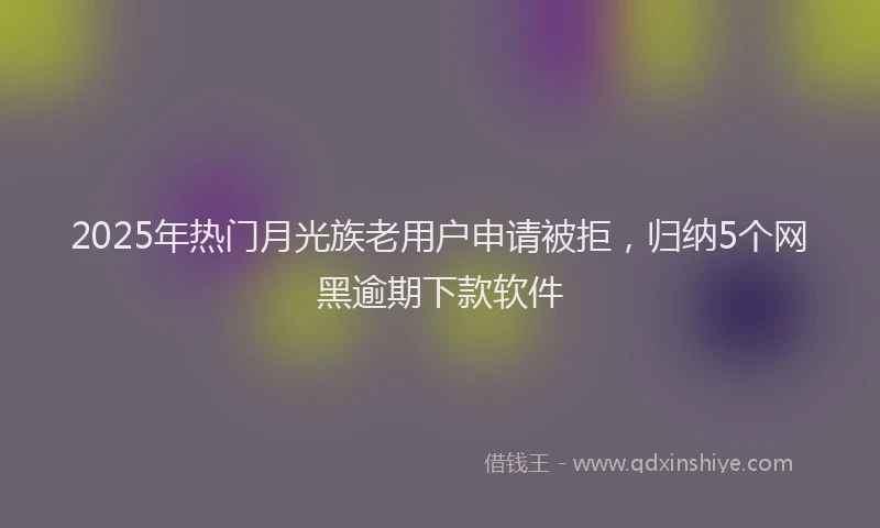 2025年热门月光族老用户申请被拒，归纳5个网黑逾期下款软件
