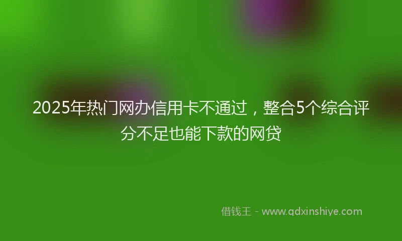 2025年热门网办信用卡不通过，整合5个综合评分不足也能下款的网贷