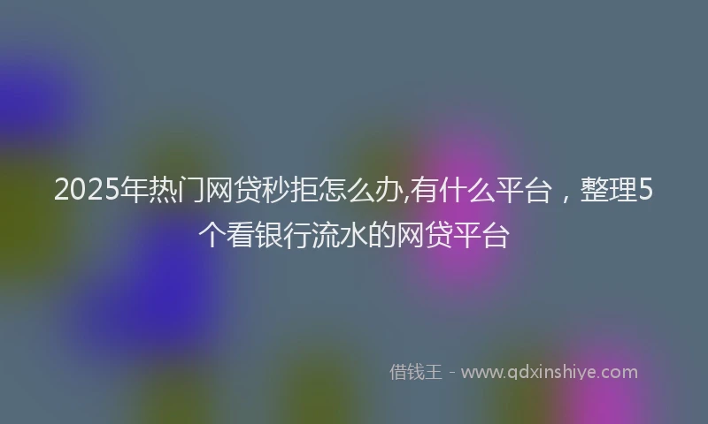 2025年热门网贷秒拒怎么办,有什么平台，整理5个看银行流水的网贷平台