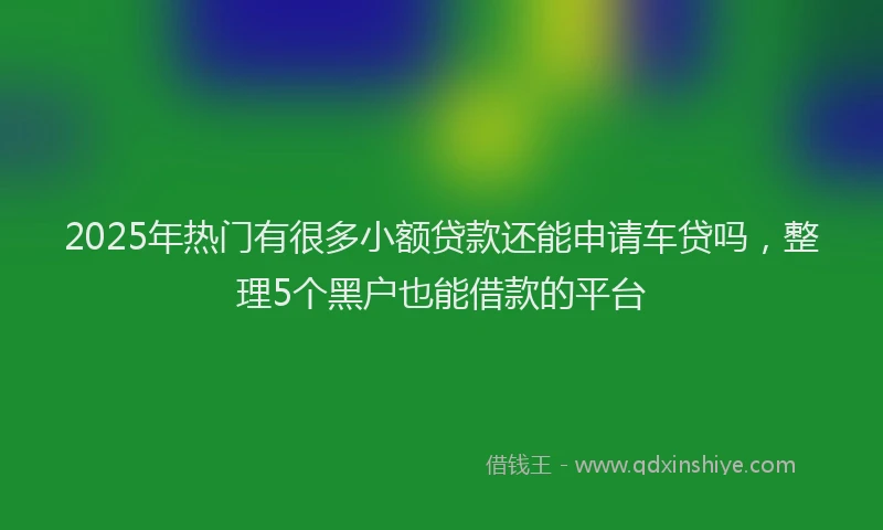 2025年热门有很多小额贷款还能申请车贷吗，整理5个黑户也能借款的平台