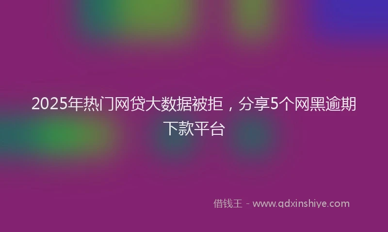 2025年热门网贷大数据被拒，分享5个网黑逾期下款平台