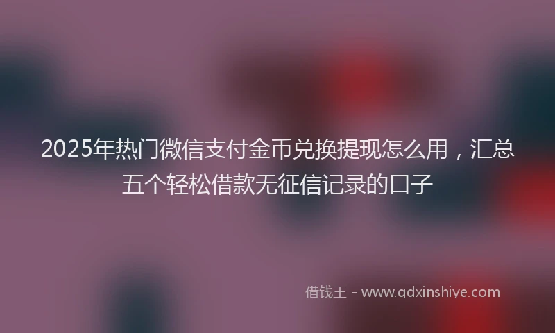 2025年热门微信支付金币兑换提现怎么用，汇总五个轻松借款无征信记录的口子