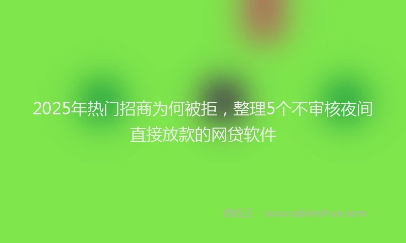 2025年热门招商为何被拒，整理5个不审核夜间直接放款的网贷软件