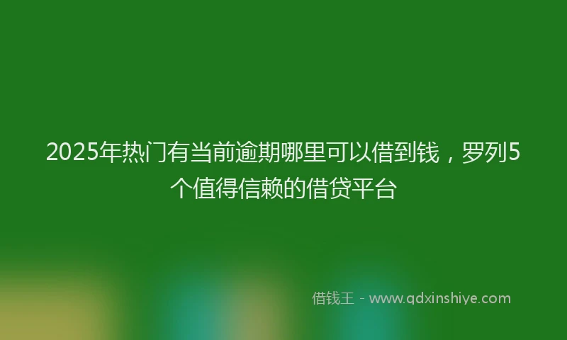2025年热门有当前逾期哪里可以借到钱，罗列5个值得信赖的借贷平台