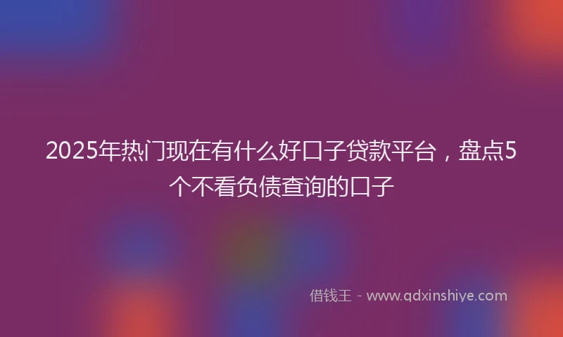 2025年热门现在有什么好口子贷款平台，盘点5个不看负债查询的口子