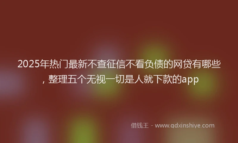 2025年热门最新不查征信不看负债的网贷有哪些，整理五个无视一切是人就下款的app