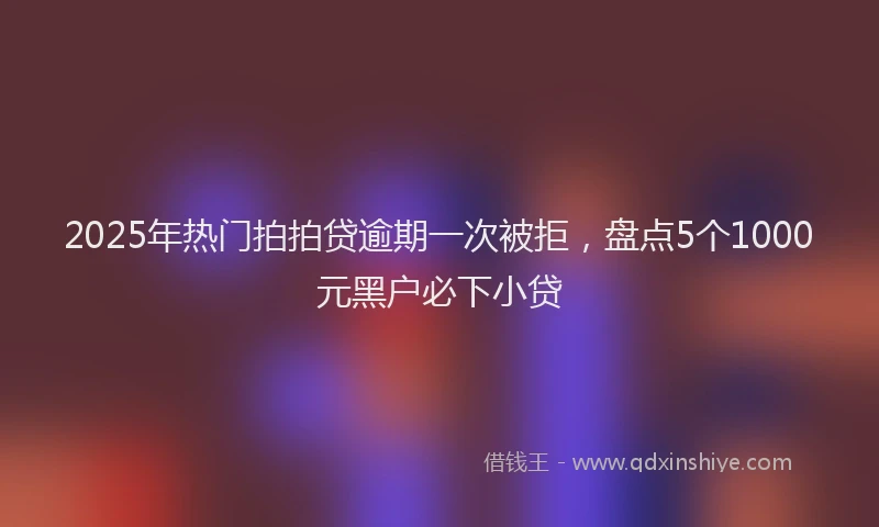2025年热门拍拍贷逾期一次被拒，盘点5个1000元黑户必下小贷