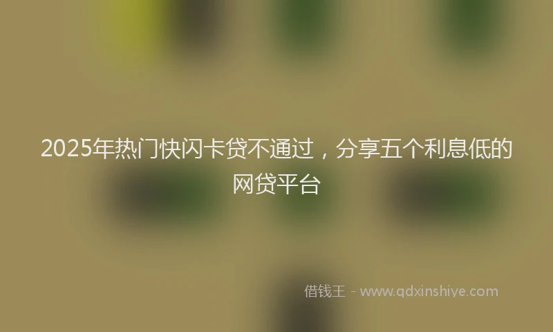 2025年热门快闪卡贷不通过，分享五个利息低的网贷平台