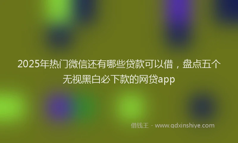 2025年热门微信还有哪些贷款可以借，盘点五个无视黑白必下款的网贷app