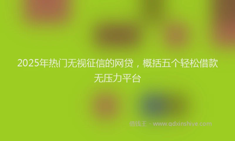 2025年热门无视征信的网贷，概括五个轻松借款无压力平台