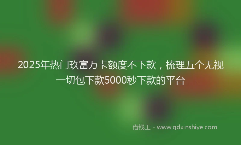 2025年热门玖富万卡额度不下款，梳理五个无视一切包下款5000秒下款的平台