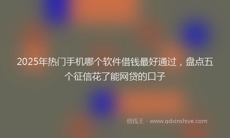 2025年热门手机哪个软件借钱最好通过，盘点五个征信花了能网贷的口子