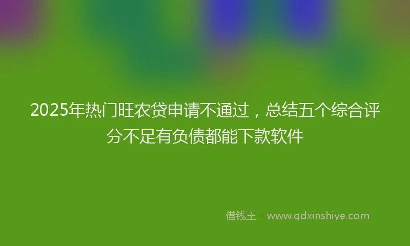 2025年热门旺农贷申请不通过，总结五个综合评分不足有负债都能下款软件