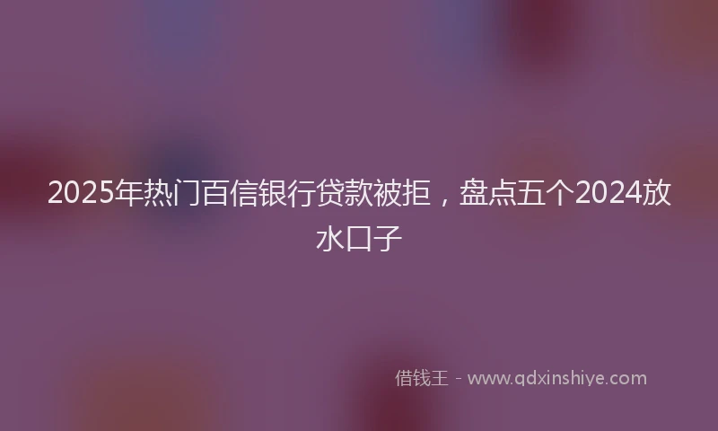 2025年热门百信银行贷款被拒，盘点五个2024放水口子