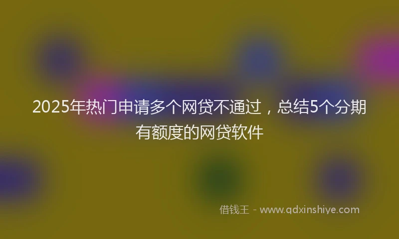 2025年热门申请多个网贷不通过，总结5个分期有额度的网贷软件