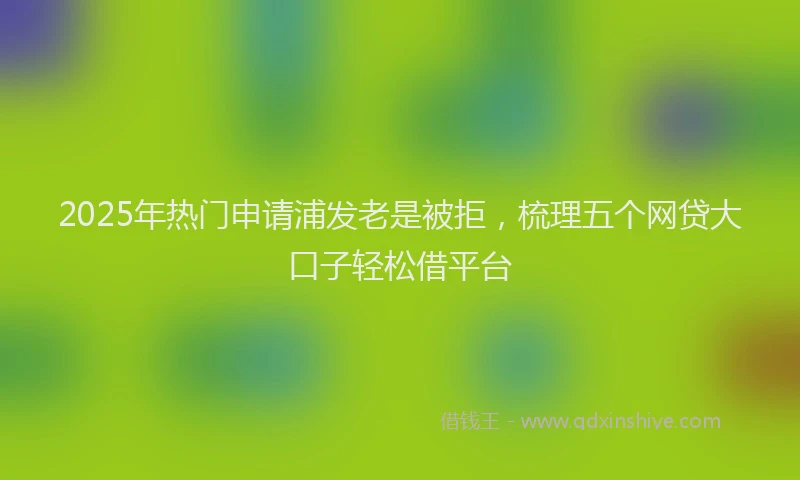 2025年热门申请浦发老是被拒，梳理五个网贷大口子轻松借平台