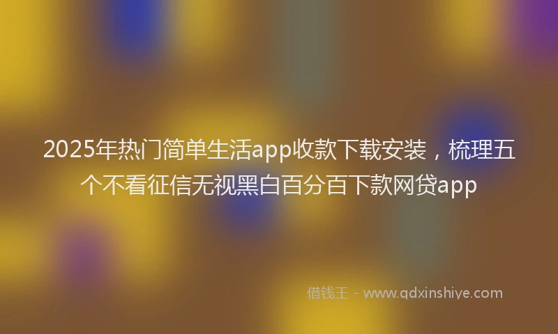 2025年热门简单生活app收款下载安装，梳理五个不看征信无视黑白百分百下款网贷app