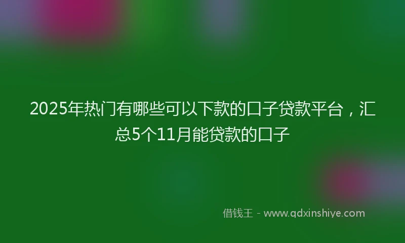 2025年热门有哪些可以下款的口子贷款平台，汇总5个11月能贷款的口子