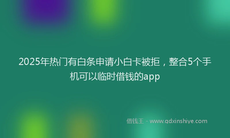 2025年热门有白条申请小白卡被拒，整合5个手机可以临时借钱的app