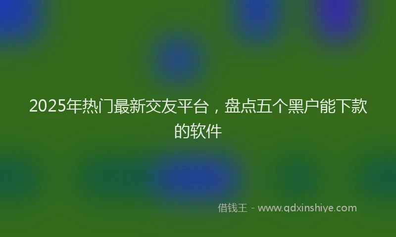 2025年热门最新交友平台，盘点五个黑户能下款的软件