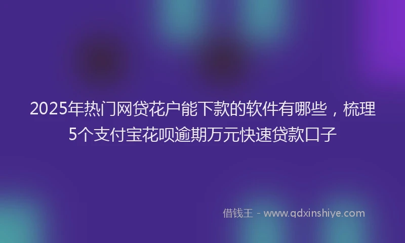 2025年热门网贷花户能下款的软件有哪些，梳理5个支付宝花呗逾期万元快速贷款口子
