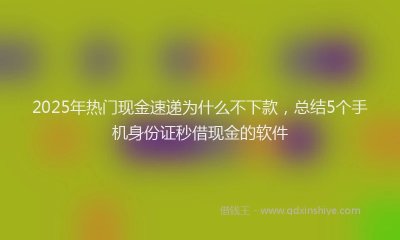 2025年热门现金速递为什么不下款，总结5个手机身份证秒借现金的软件
